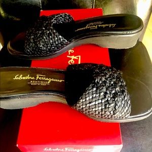 Salvatore Ferragamo Braided Slides *Never Worn*. Size 8 1/2 B, #0226548.